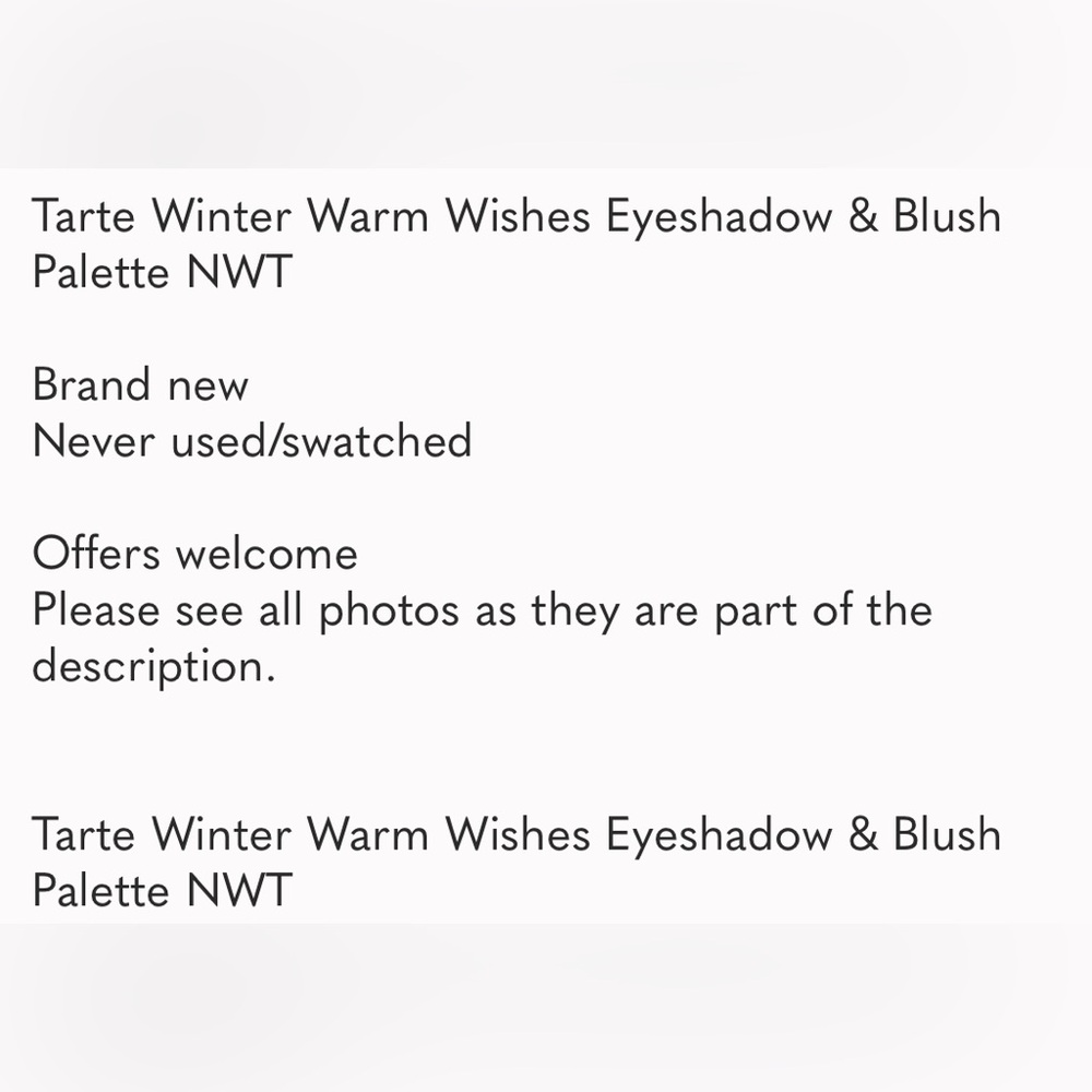 Tarte Winter Warm Wishes Eyeshadow & Blush Palette NWT - Picture 6 of 9